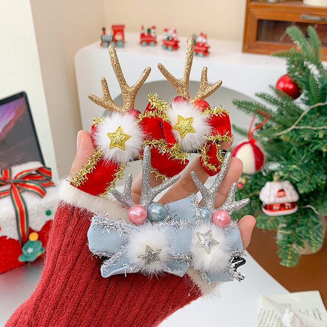 Christmas headband elk antler headband Christmas hairpin women's holiday event dress hair accessories for adults and children