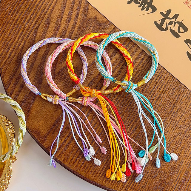 Colorful hand rope Hand -woven Dragon Boat Festival Mark -colored Bracelet Female Baby Babies Red Rope Children Little Dumplings Five -color Line