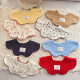 Pure cotton gauze petal baby saliva towel ins Korean style wave flower baby saliva towel 360 degree shape small