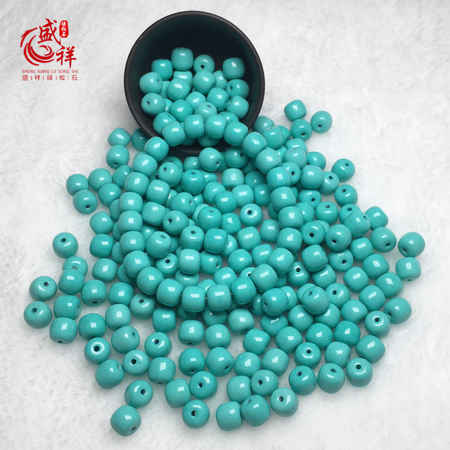 Natural turquoise sparse beads, high porcelain old-style barrel beads, waist beads, beads, turquoise bracelet accessories, beads