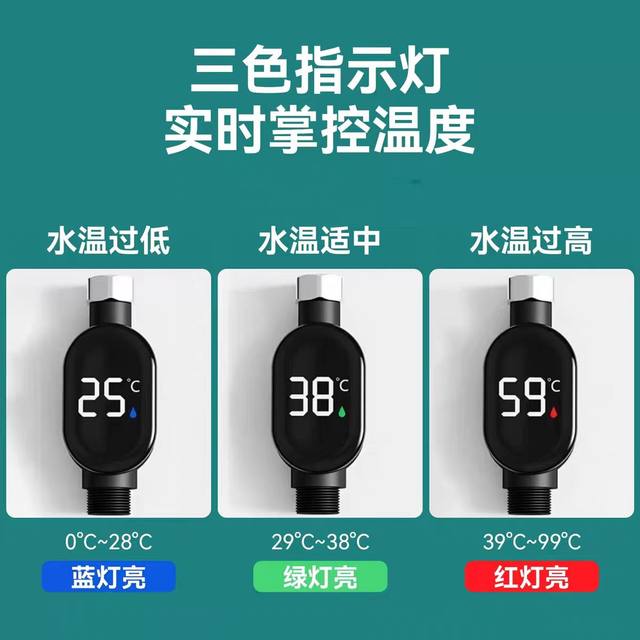 Shower external LED display water temperature display accessories baby bath water thermometer