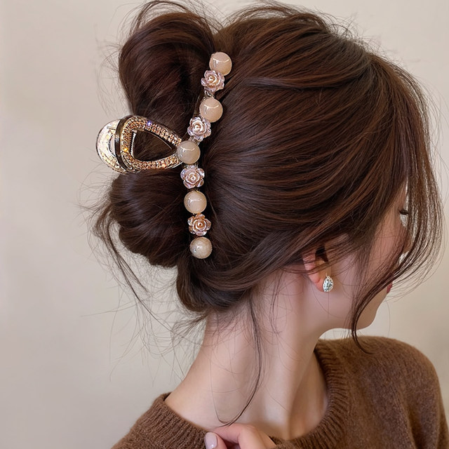 High-end hair clip for women 2025 new large hair clip with large hair volume and hair clip on the back of the head shark clip headgear