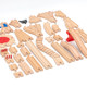 Leku San Rail, Wooden Wood Made Block Wood Train Rail Accessories DIY assembly toy set is compatible with BRIO