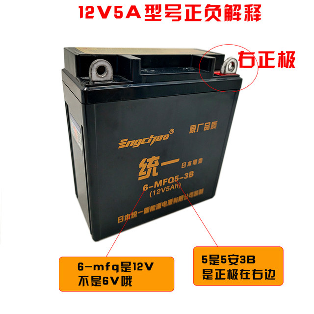 Yamaha 125 Sword Sword Sky Halberd YBR/JYM125 Motorcycle Motorcycle Unified Maintenance Word Battery 12V5A dry battery
