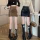 
Irregular pleated high waist skirt for women in autumn and winter 2025 new winter clothing pu leather sexy hip a line short skirt