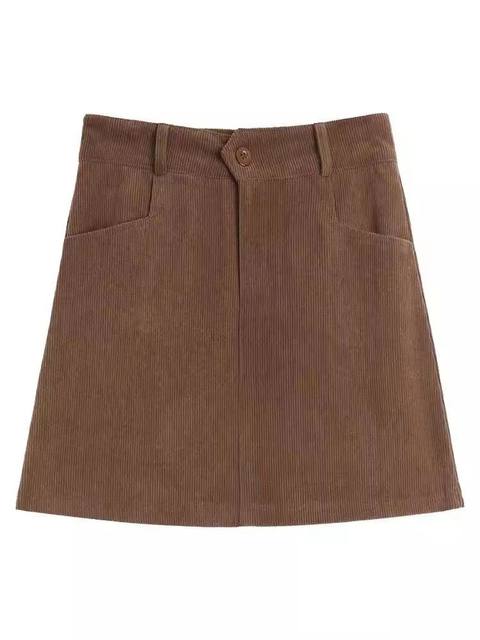 Retro high waist small fragrance style A-line short skirt for women in autumn and winter anti-exposure short skirt simple and versatile hip-covering skirt
