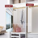 Wardrobe mirror sliding mirror full-length mirror built-in slide telescopic rotating folding invisible cabinet dressing mirror fitting mirror