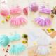 Children's swimsuit girl split skirt princess bikini is cute 1-9 years old 6 students perform swimwear
