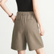 Yiyang white suit shorts for women 2025 summer new anti-wrinkle cropped pants black trousers ice silk a-line pants
