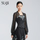 SUSSI/Anti-colored season new product mall same black embroidered palace waist-closing suspender (excluding bottom clothes)