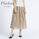 Phidias summer irregular skirt women's design niche mid-length high waist hip A-line gauze skirt