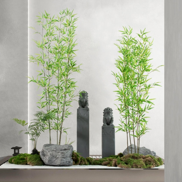 Simulated plants, fake bamboo, indoor and outdoor floor-standing Zen decorative partitions, screens, green plants, potted plants, landscaping, landscape ornaments