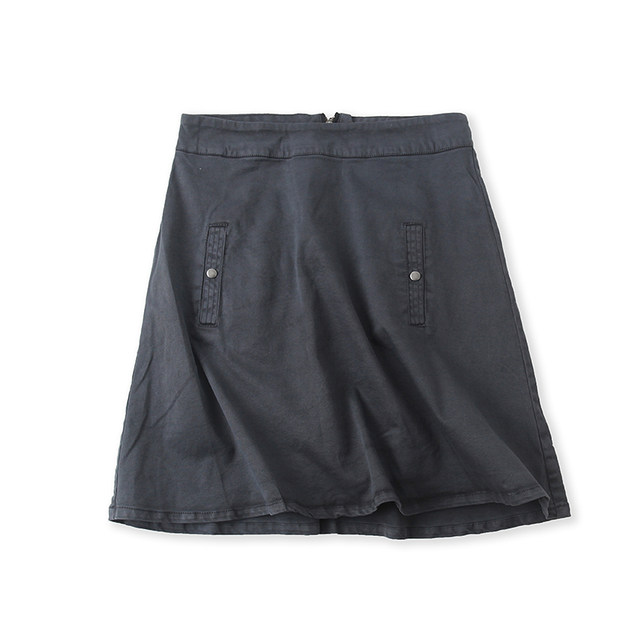 Large size skirt spring new style foreign trade women's casual and versatile high waist zipper slim A-line midskirt 14356