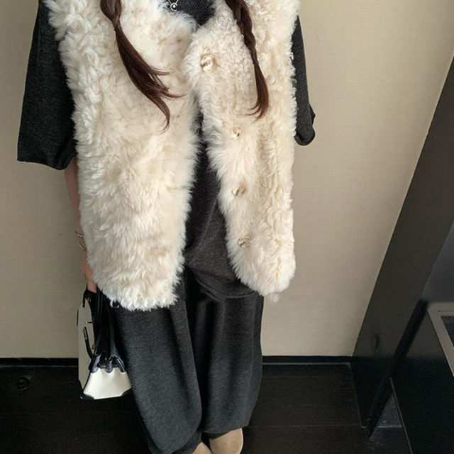 Omni vest autumn and winter eco-friendly fur coat young imitation lamb wool Tuscan fur all-match vest
