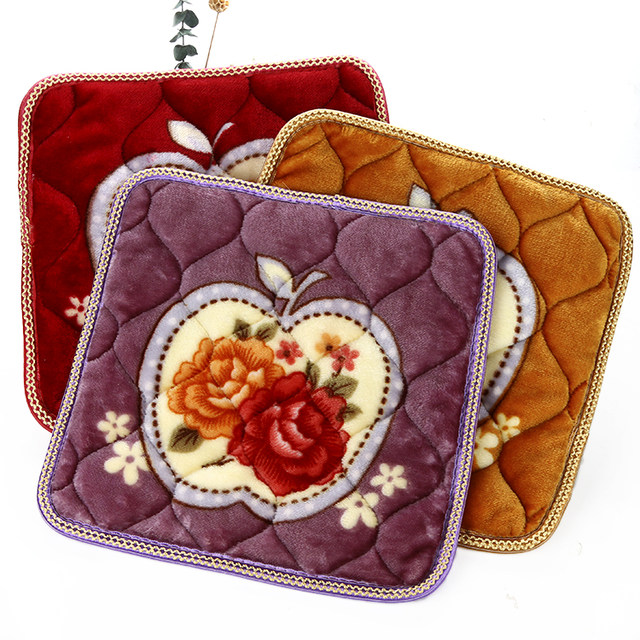 Thickened plush cushion in winter warm office non-slip chair car sofa dining chair round square stool cushion