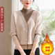 2025 new fake two -piece knit sweater mothers dress autumn and winter plus velvet thick sweater middle -aged and elderly women's warm tops