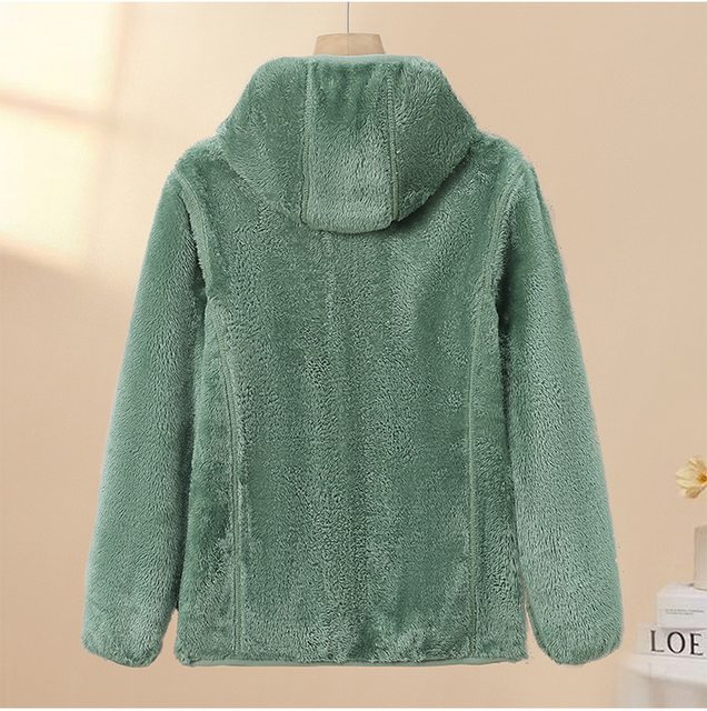2025 new hooded fleece jacket middle-aged and elderly fleece sweatshirt mother autumn and winter lamb velvet jacket women