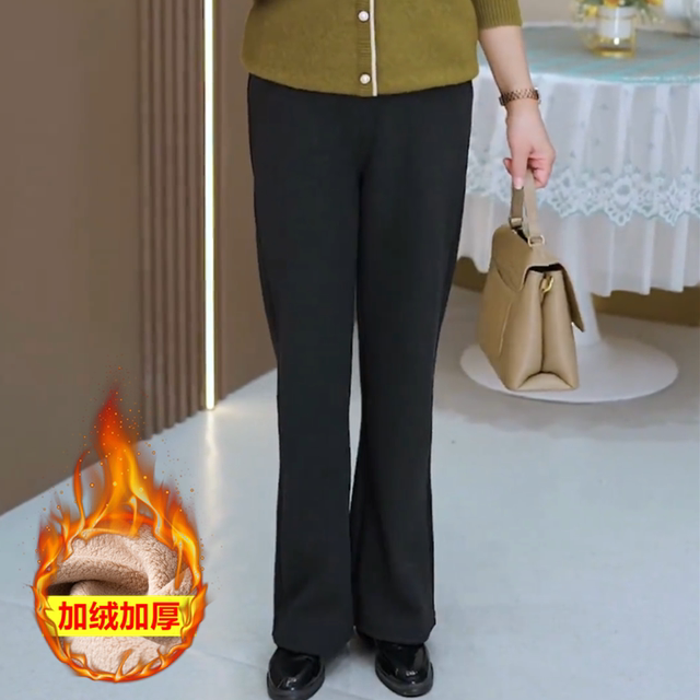 2025 new high-waist elastic waist loose casual large-size trousers for middle-aged and elderly people