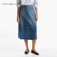 Tommy25 new summer women's pure cotton retro old zipper temperament A-line denim skirt 43733