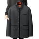 Fall and winter middle-aged and elderly men's fleece jacket dad's lapel business clothes middle-aged men's thick jacket top
