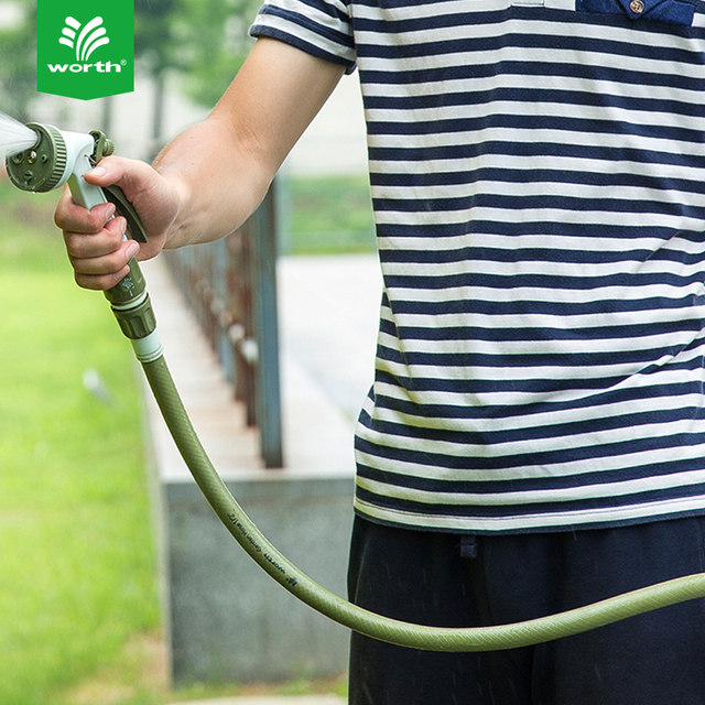 Worschworth gardening PVC water pipe hose watering flowers, car washing, watering vegetables, ultra-thick explosion-proof water pipe four-point