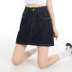 Denning blue denim short skirt for women 2025 summer new hot girl high waist small person anti-exposure A-line hip short skirt