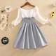 Spot 2025 summer outfit new internet celebrity skirt with waist slim and sweet one-shoulder round neck and two-shoulder off-shoulder a