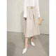 Amii2025 summer new high-end commuting geometric buckle belt decorative skirt women's A-line skirt small black skirt