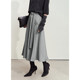Amii2024 winter new style commuting elegant belted non-iron anti-wrinkle skirt women's loose A-line skirt long skirt