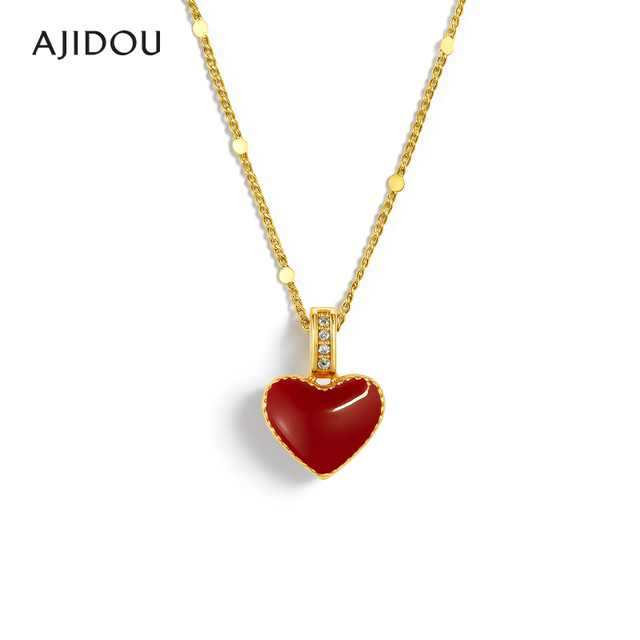 AJIDOU Ajidou necklace women's sweater chain pendant New Year's gift jewelry light luxury red love clavicle chain