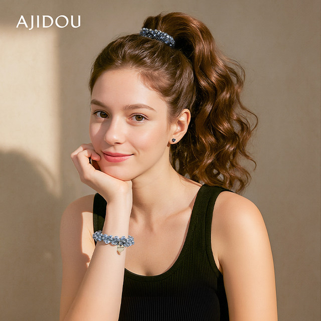 AJIDOU Ajidou casual elastic crystal hair ring fashion personality tie hair rope high-end hair rope trendy cool hair accessories