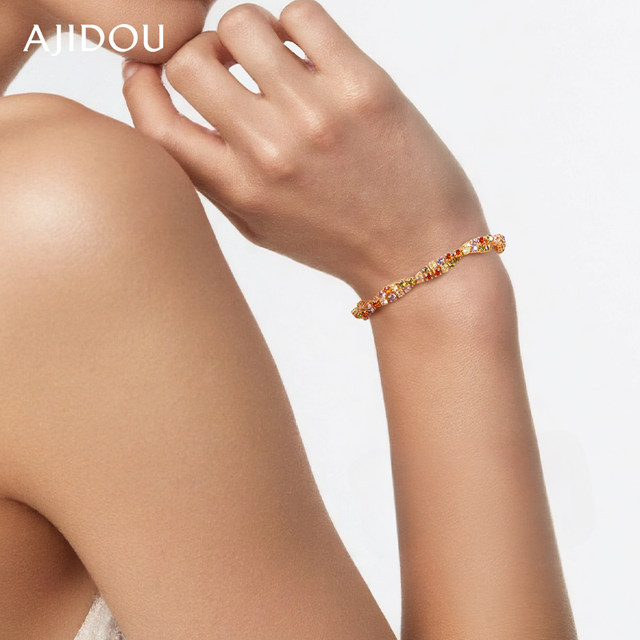 AJIDOU Ajidou jewelry women's colorful dopamine pull-out bracelet light luxury exquisite beaded gift bracelet