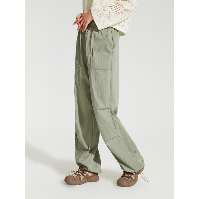Hot air women's clothing 24 summer new women's paratrooper trousers loose and comfortable mid-waist pants street casual straight pants