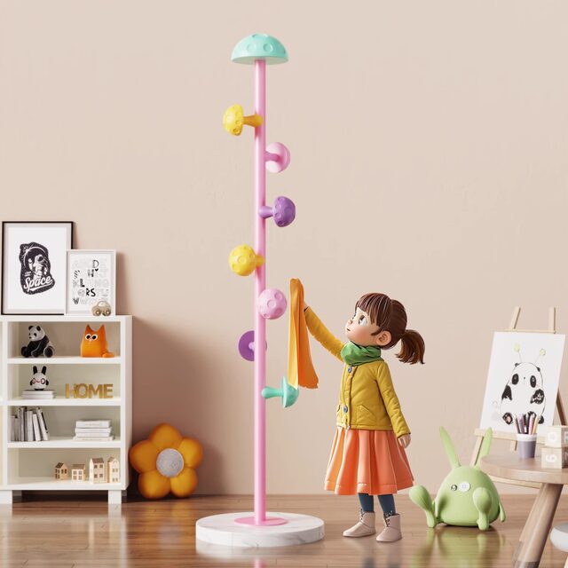Children's coat rack landing bedroom does not occupy space hanging ...