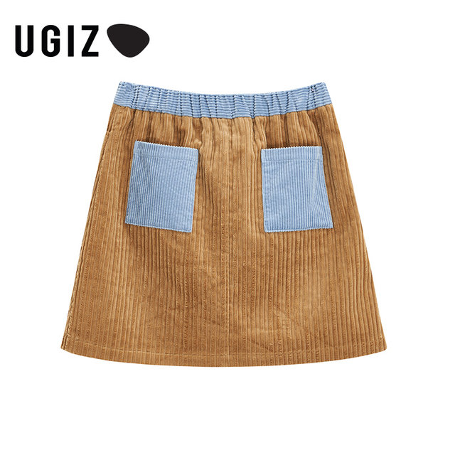 UGIZ spring and autumn new Korean version of the women's light core pile pencil high -waist high -waist A version of the hip half skirt Uckd907
