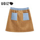 UGIZ spring and autumn new Korean version of the women's light core pile pencil high -waist high -waist A version of the hip half skirt Uckd907
