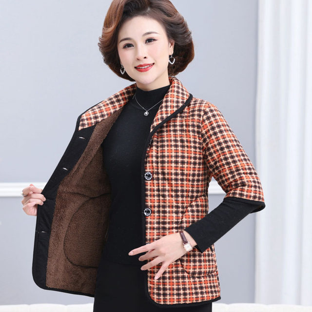 Old man's vest, women's winter short-sleeved cotton coat, velvet, thickened and warm, middle-aged and elderly mother's vest, half-sleeved cotton jacket, outer wear