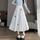 150 small super hot skirt 2025 spring and summer new white mid-length A-line fluffy cake skirt XXS145