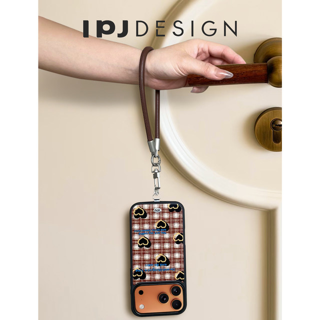 Autumn and winter retro plaid mobile phone case suitable for iphone17promax apple 16PROMAX new 15PRO lanyard 14 protective cover 13