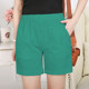 Middle-aged and elderly shorts for women thin middle-aged mothers shorts for summer wear elastic high waist loose elastic cotton five-point pants
