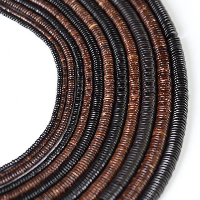 The whole natural original color black coconut shell partition beads coconut stem rosary beads Buddhist beads cultural jewelry Vajra Star Moon Accessories