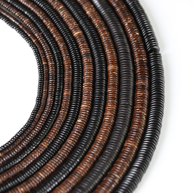 The whole natural original color black coconut shell partition beads coconut stem rosary beads Buddhist beads cultural jewelry Vajra Star Moon Accessories