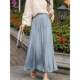 
High-end 2025 spring and summer new high-waisted gray pleated skirt pocket skirt large size A-line slim and versatile women