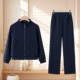 Mom's new winter sports suit, middle-aged two-piece set, women's velvet winter top, casual warm winter clothes