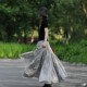 Suxin's new homemade floral long skirt A-line tie spring and summer cotton oversized dancing skirt