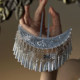 
Silver Bell Dream ~ Ethnic style headdress Crescent tassel U-shaped hairpin for women with sling hair Miao silver hairpin hairpin hairpin hairpin hairpin hairpin