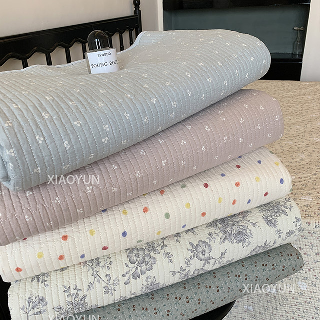 Korean pure cotton bed cover three-piece set, soft and skin-friendly, thickened cotton sheets, universal for all seasons, non-slip tatami kang cover