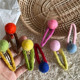 Cream color wool felt hair ball hairpin side clip sweet girl water drop broken hair bangs clip BB clip Korean version