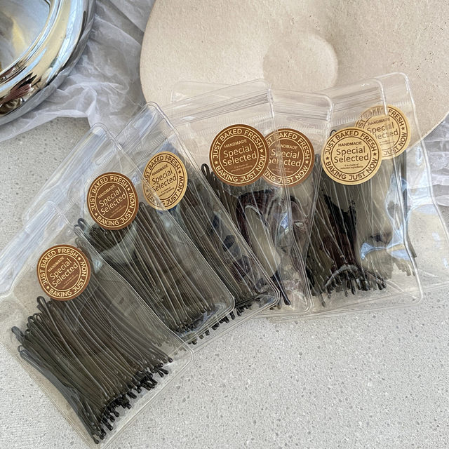 Basic black clip one-word hairpin hairpin for women with side broken hair bangs hairpin headdress bow-shaped arc clip steel clip