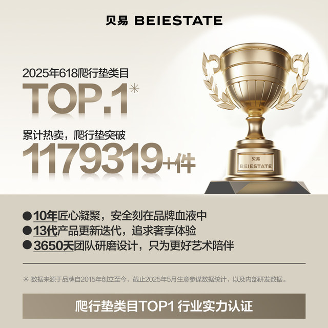 Beiyi baby spliced ​​crawling mat for infants and children thickened household formaldehyde-free stain-resistant anti-bacterial anti-fall floor mat crawling mat